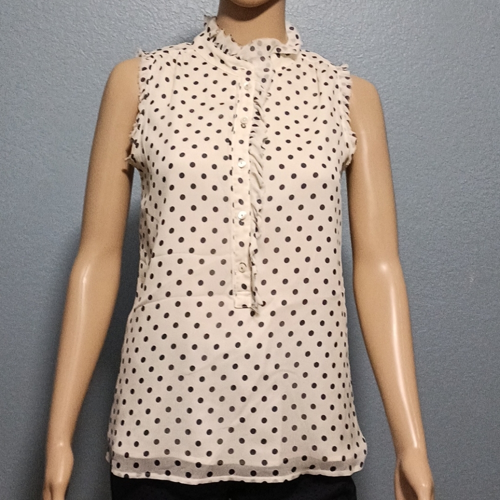 J.Crew polka-dot lace sleeveless